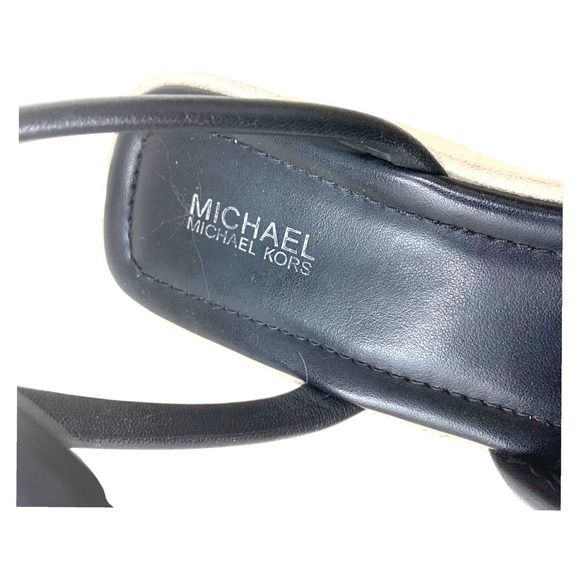 NEW Michael Kors Hazel Black Tubular Leather Platform Strappy Sandals Sz 7 NWOB - Picture 6 of 10